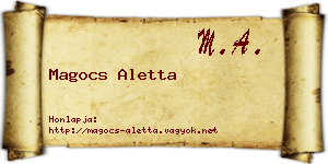 Magocs Aletta névjegykártya